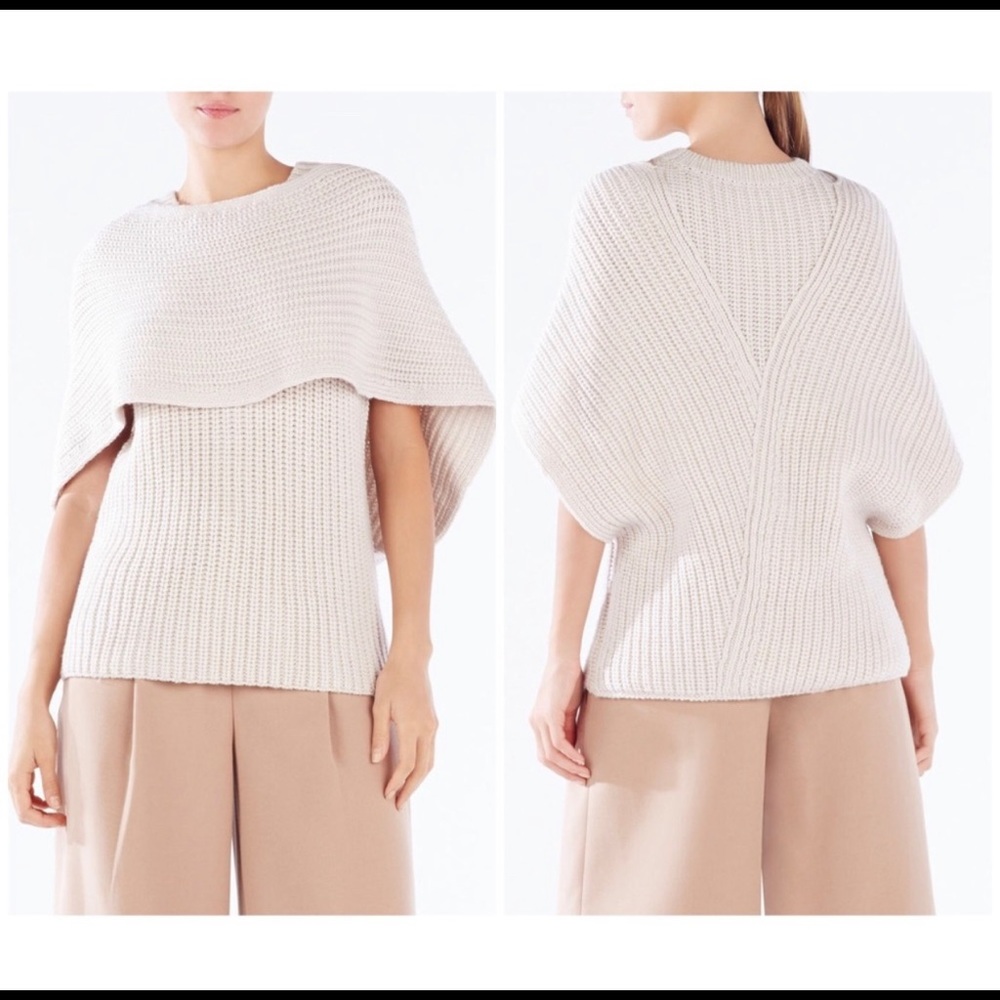 BCBG MaxAzria mariana draped wrap sweater wool